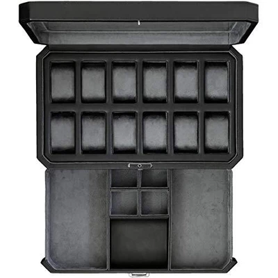 £130.43 • Buy Watch Box With Valet Drawer For Men 12Slot Luxury Case Display Organizer Storage