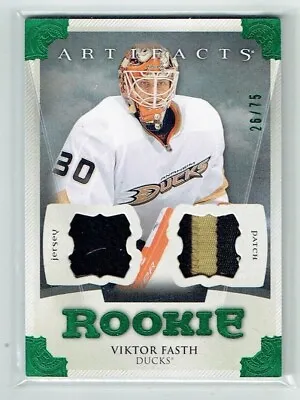 13-14 UD Upper Deck Artifacts  Viktor Fasth  /75  Rookie  Jersey--Patch • $17.99