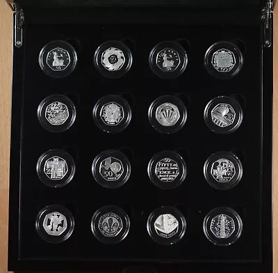 2009 Silver Proof Fifty Pence Coin Set Kew EEC EU D-Day 40 Years Of 50p + COA • £1699