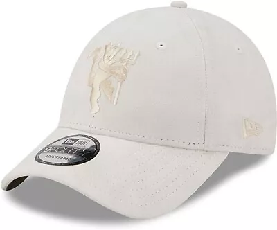 Manchester United FC New Era 9FORTY Velour Baseball Cap Adjustable Rosa White • £34