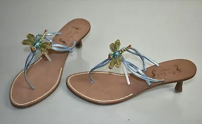 $695 NEW Miss Trish Of Capri Sandals Mule Shoe  Shimmer Embellished Butterfly 41 • $295