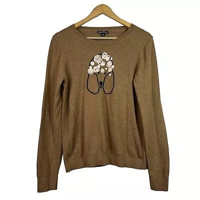 J. Crew Women’s Brown Poodle Teddie Sweater Long Sleeve Cotton Size M • $19.99