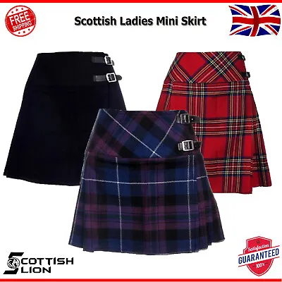 Ladies Women Mini Short Kilt Tartan Scottish Pleated Billie Kilts Skirts Pleated • $21.34