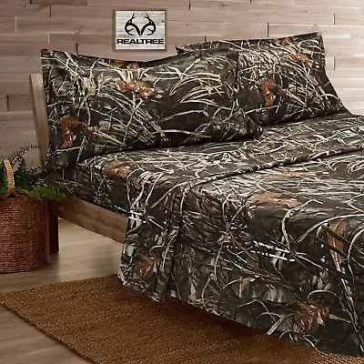 Realtree Max 4 Camo Bedding Queen Sheet Set Polycotton Fabric Super Soft Easy  • $56.99