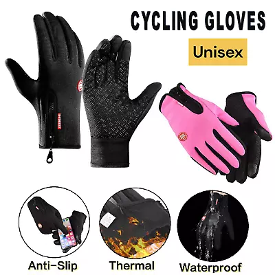 Cycling Gloves Mountain Bike Gloves Full Finger Fitness Winter Sport Warm Gloves • $14.49