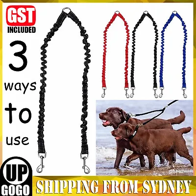 $7.78 • Buy Double Dog Coupler Twin Dual Lead 2 Way Two Pet Dogs Walking Safety Nylon Leash