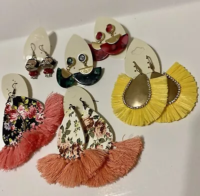 Earrings Lot Of 6  Fashion Jewelry Floral Sock Monkey • $8.99