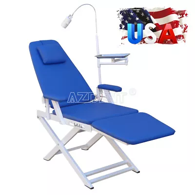 Dental Lab Portable Folding Chair Rechargeable LED Light Blue Examination Chairs • $338.99