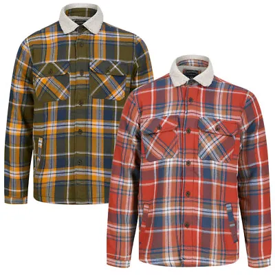 Tokyo Laundry Check Shirt Mens Thick Warm Fleece Lined Work Overshirt Jacket Top • £22.99