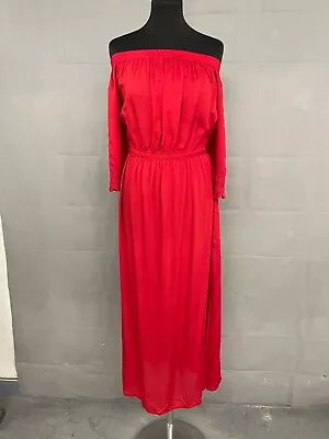 MARKS AND SPENCER Red Maxi Beach Dress Size 14 BNWT • £9.99