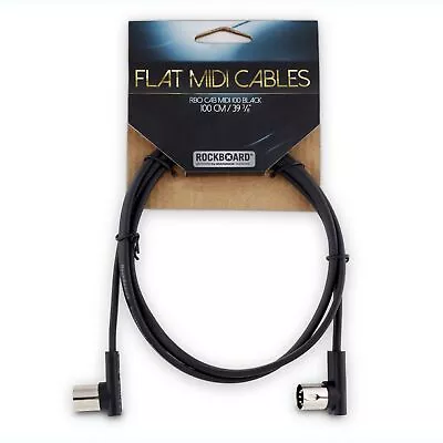 Rockboard Flat MIDI Cable - 100 Cm (39 3/8 ) Black  Angled Plugs • $5.50