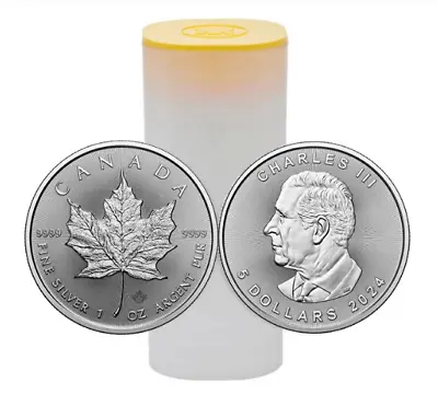 2024 Canada 1 Oz Silver Maple Leaf Coin .999 Fine BU (LOT Of 25) Fast Shipping! • $787.55