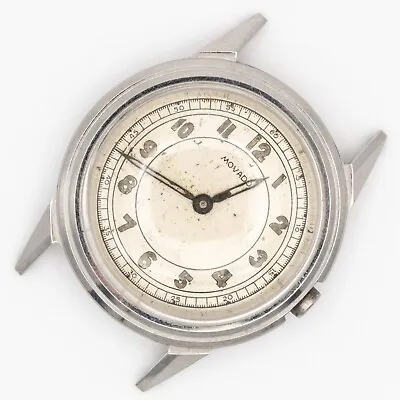 Vintage 1940s Movado World War II Military Stainless Steel Wristwatch 3X Signed • $180