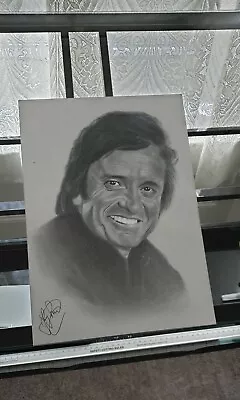 Johnny Cash Pencil Hand Drawn Art Print Country A3 Picture Canvas Collectable • £20