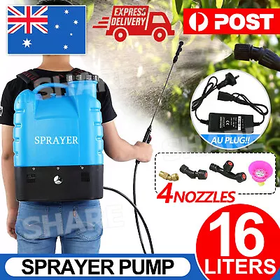 16L Electric Rechargeable Battery Weed Sprayer Backpack Farm Garden Pump Spray • $68.75