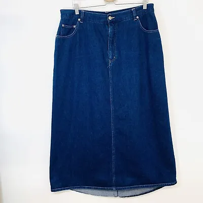 Venezia Long Maxi Demin Skirt 16 Front Zip Pockets Cotton Modest No Slit Boho • $26.99