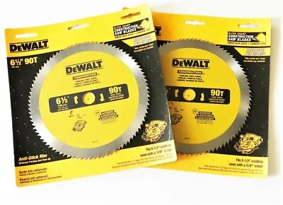 2 Dewalt 6-1/2  CORDLESS CIRCULAR SAW BLADES 90T 90 STEEL TOOTH 5/8 Arbor DW9153 • $24.99