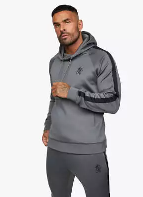 Gym King Mens Hoodie Long Sleeve Overhead Pullover Poly Track Dark Grey Black • $49.72