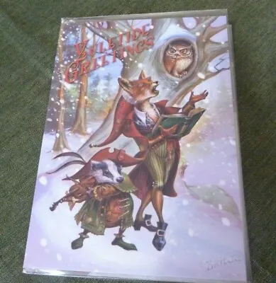 BRIAR Wildwood Carols Yuletide Greetings Pagan Christmas Greetings Card BY25 • £2.50