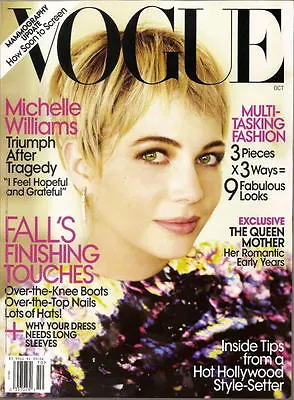 Michelle Williams Vogue Magazine Oct 2009 The Queen Mother Jude Law • $17.95
