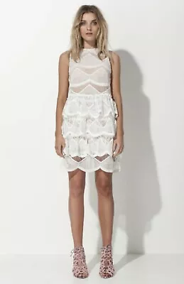 Mossman Spanish Renaissance White Ruffle Mini Dress Size 8 • $75