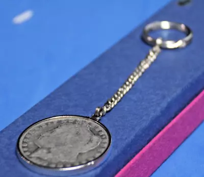 1980 USA Vintage Morgan Silver Dollar Key Chain With Silver  Bezel • $55