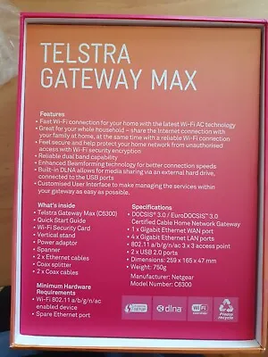 TELSTRA GATEWAY MAX - MODEL C6300 - MODEM + ROUTER Great Condition  • $26.55