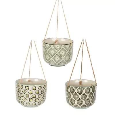 £10.75 • Buy Hanging Ceramic Flower Ria Plant Pot House Indoor Outdoor Houseplant Garden