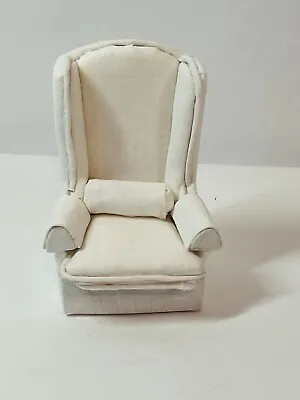 Dollhouse Arm Chair Wingback 1:12 Scale Miniature Furniture White • $15.50