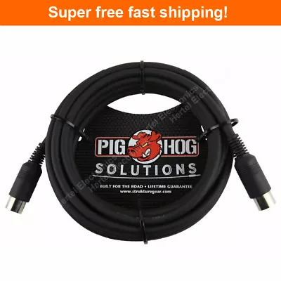 PIG HOG SOLUTIONS PMID15 - 15FT MIDI CABLE Black Instrument Interface - NEW • $12.70