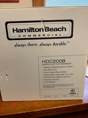 Hamilton Beach Commercial HDC200B Single Cup Coffee Maker - Black  - NEW • $27.95