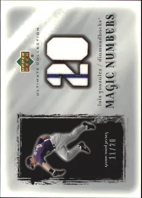 2001 Ultimate Coll. Magic Numbers Game Jersey Silver Card #MNLG Gonzalez • $22