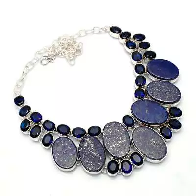 Lapis Lazuli Tazanite Gemstone Handmade Big Necklace Jewelry 105 Gms LBN-1462 • $9.50