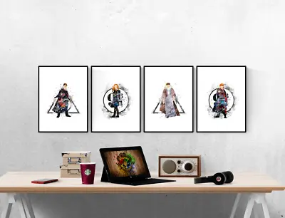 £7 • Buy Harry Potter Character Watercolour Set Of 4 Prints Pictures Wall Art Poster