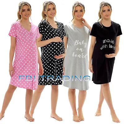  Ladies Nightshirts WOMENS Night Shirt Nightie Pyjamas Pjs Nightwear Maternity  • £7.95