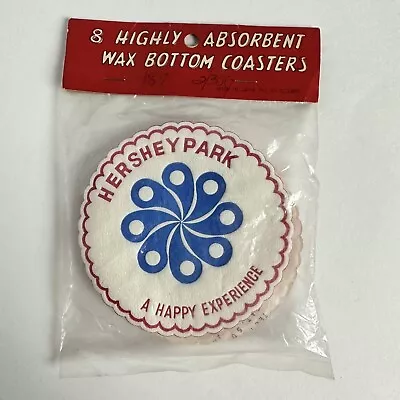 Vintage HERSHEY PARK Souvenir 8 Wax Bottom Coasters Japan NEW NOS • $12.50