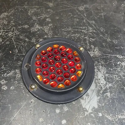 Antique Red Marble Glass Reflector Bolser Vitralux Vintage Truck Rat Rod Mancave • $80