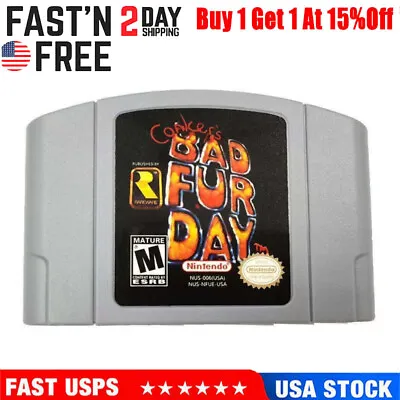 Conker's Bad Fur Day Video Game Cartridge Console Card For Nintendo N64 US • $19.89