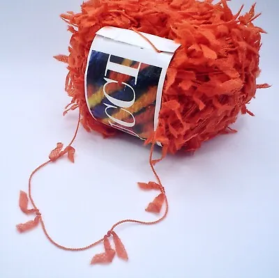 Lucci FLOWER Yarn #539 PUMPKIN COLORFUL CARRY ALONG With MESH FLAGS 50 Grams • $10.99