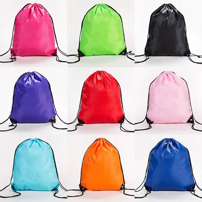 Waterproof Sport Gym Bag Drawstring Sack Sport Fitness Travel Outdoor Backpack S • £5.27