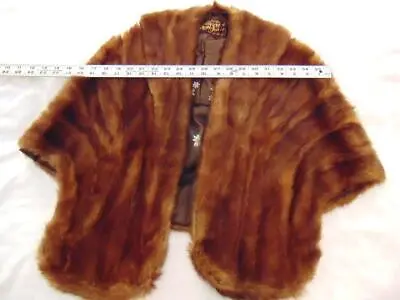 Vintage Custom Mink Fur Cape S/M Pockets Perlstein Fur Co. St Louis Custom • $42.49
