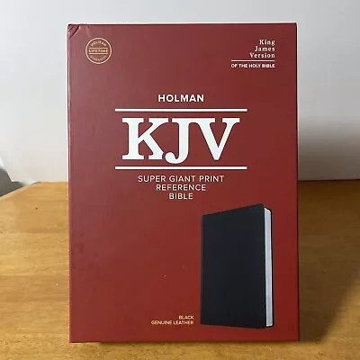 KJV Super Giant Print Reference Bible Black Leather  HOLMAN *DAMAGE* • $90