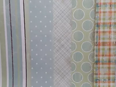 Vintage My Minds Eye Scrapbook Paper Spring Greens Plaid 9 Singlesided Sheets  • $2