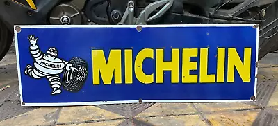 VINTAGE  MICHELIN TIRES  Porcelain Enamel Sign 36  X 12  • $56