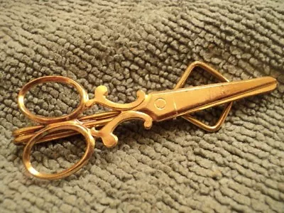 Vintage Tie Clasp Antique Scissors Gold Toned • $2.99