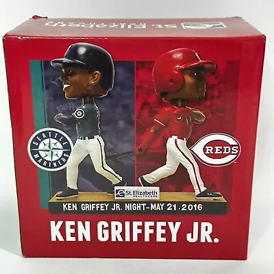 Ken Griffey Jr. 2016 Cincinnati Reds/Seattle Mariners Dual Bobblehead NEW NIB • $65