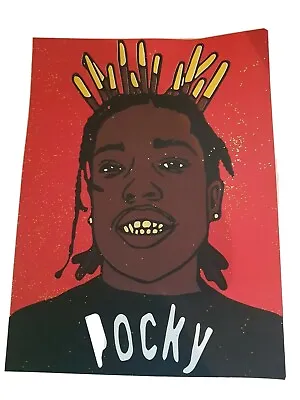 ASAP Rocky A$AP Pocky Digital Art Watercolor Paper Glitter 12  16  Limited 36/50 • £88.61