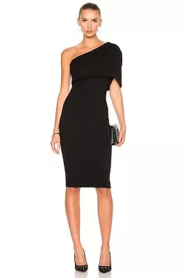 MICHELLE MASON NWT $395 Black Asymmetrical One Shoulder Cocoon Sheath Dress S • $79