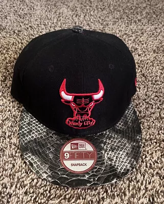 Chicago Bulls Windy City Snake Skin Brim Snapback Hat NBA • $20