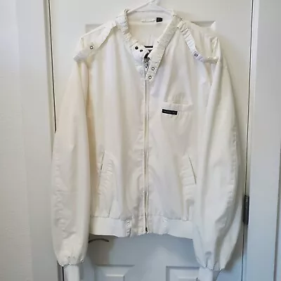 Members Only Jacket Mens 40 White Vintage Bomber Casual Classic Full Zip Pockets • $25